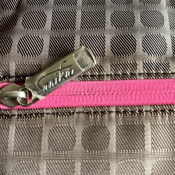 Anika Crossbody Messenger Bag in Walnut Brown with Hot Pink Quilted Lining - Picture 11 of 16